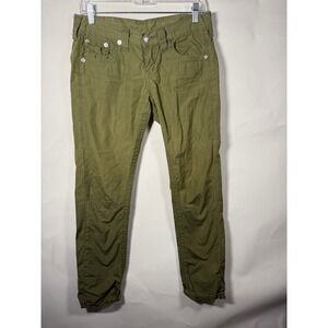 True Religion Jordan Olive Green Cargo‎ Pants Women's Size 28